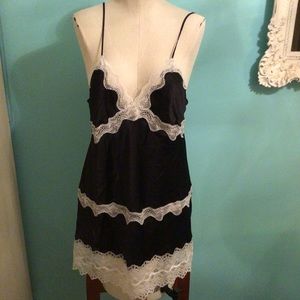 Victoria’s Secret black slip with white lace